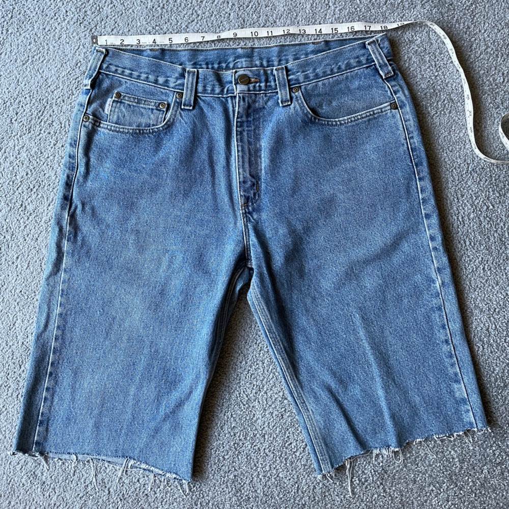 Carhartt Denim Cut-off Shorts, Men’s, Waist 36, Inseam approximately 12 inches